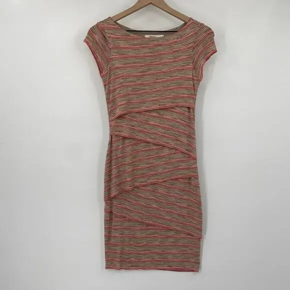 Anthropologie Bailey 44 Sorrell Dress Tiered Striped Bodycon Mini Womens Small - Picture 2 of 7